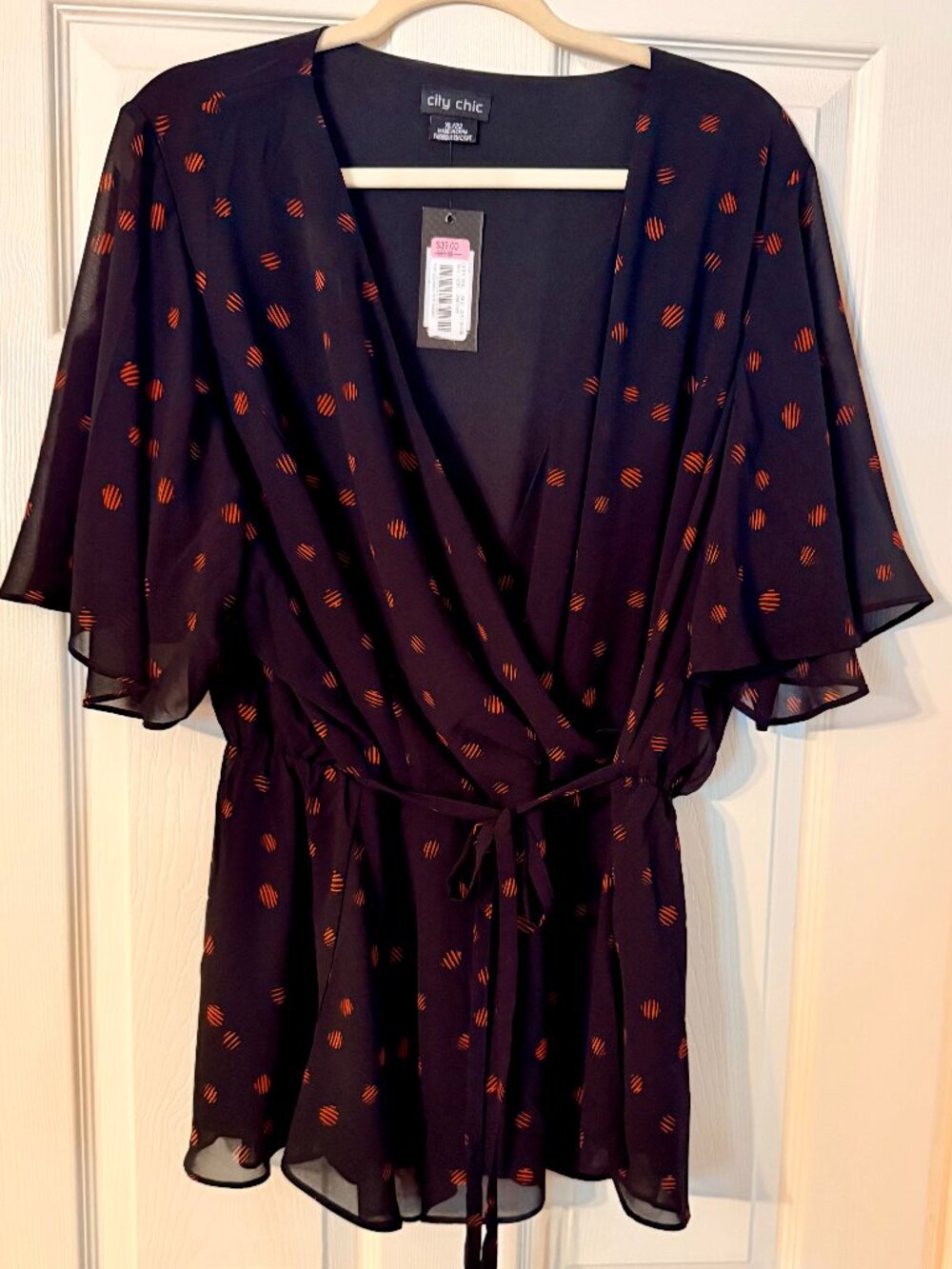 City Chic Plus XL/22 Wrap Waist Blouse